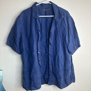 John Varvatos linen blend Navy Shirt